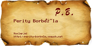 Perity Borbála névjegykártya